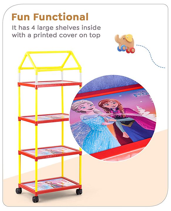 Babyhug Disney 4 Shelved Almirah With Wheels Winnie The Pooh Theme - Yellow