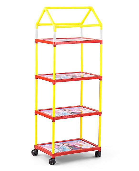Babyhug Disney 4 Shelved Almirah With Wheels Winnie The Pooh Theme - Yellow