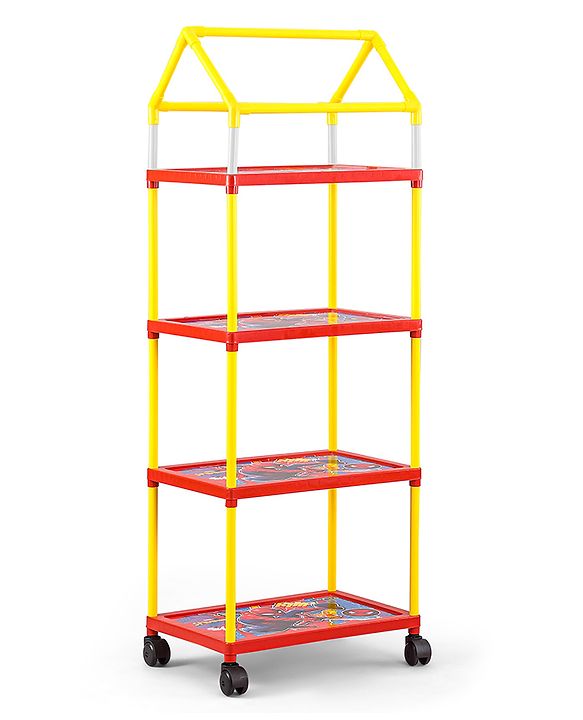 Babyhug Disney 4 Shelved Almirah With Wheels Winnie The Pooh Theme - Yellow