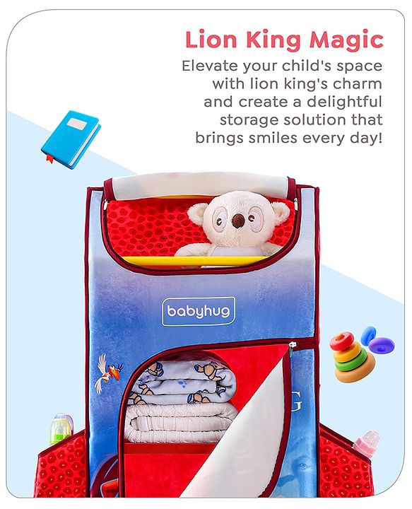 Babyhug Disney 5 Shelved Almirah With Wheels The Lion King Theme - Blue