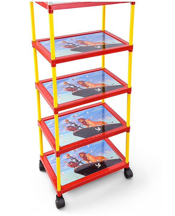 Babyhug Disney 5 Shelved Almirah With Wheels The Lion King Theme - Blue