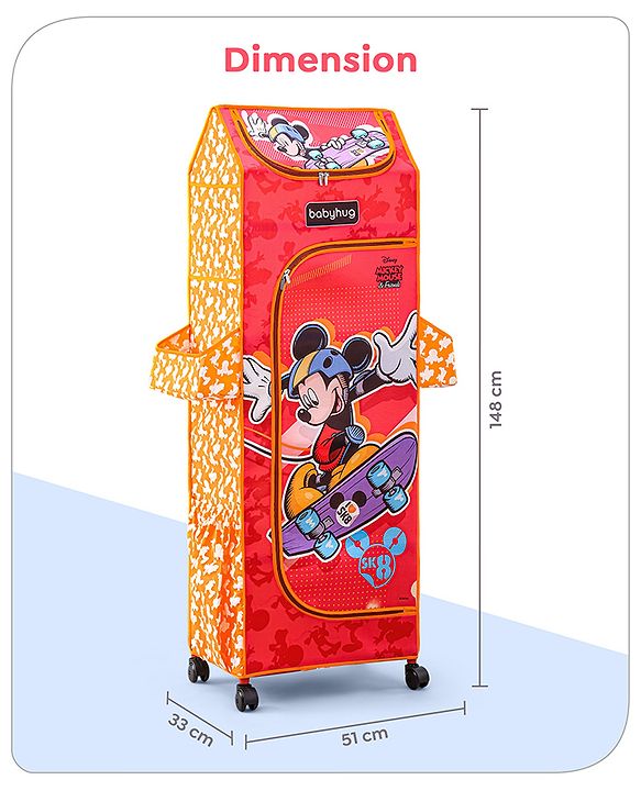 Babyhug Disney 5 Shelved Almirah With Wheels The Lion King Theme - Blue