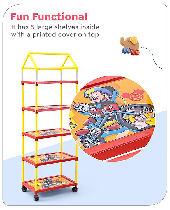 Babyhug Disney 5 Shelved Almirah With Wheels The Lion King Theme - Blue