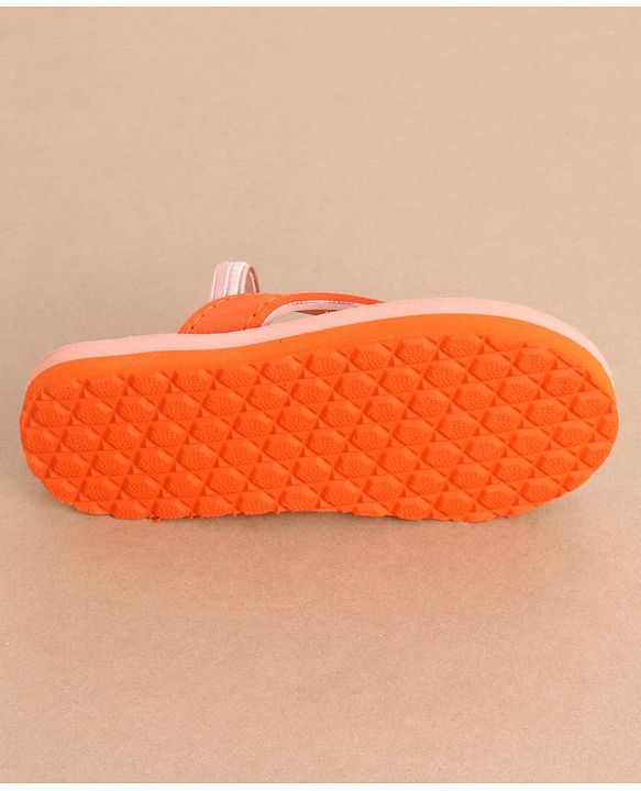 Cute Walk by Babyhug Flip Flops With Back Strap Bunny Print - Orange