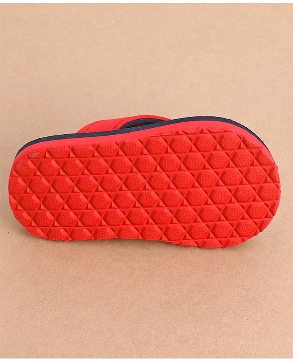Cute Walk by Babyhug Flip Flops Heart Print - Red