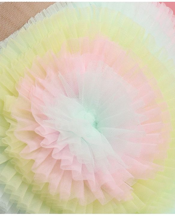 Babyhug Woven Sleeveless Tiered Party Dress With Frill Detailing  - Pastel Green