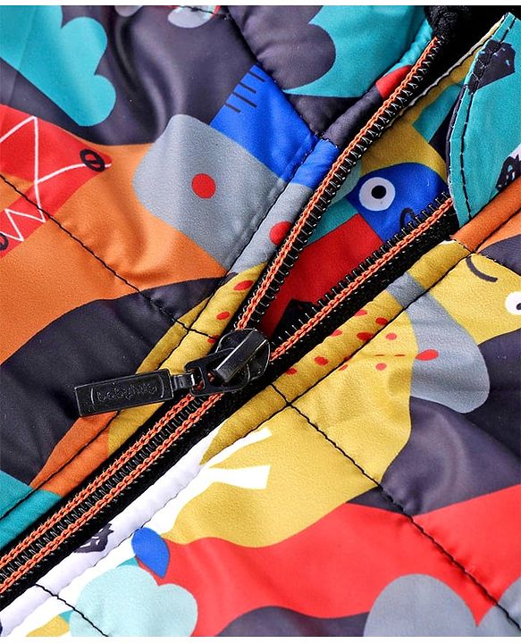 Babyhug Full Sleeve Hooded  Jacket with Abstract Print - Multicolour