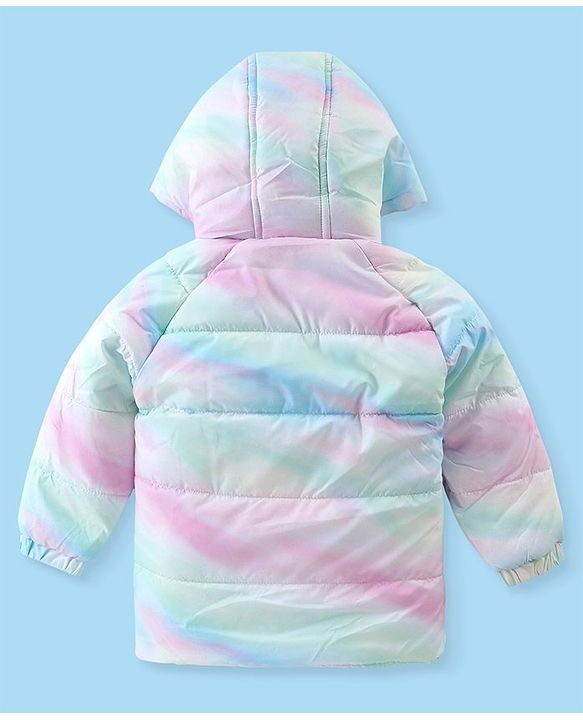 Babyhug Full Sleeves Padded Hooded Jacket with Bunny Patch Work Detailing - Multicolour