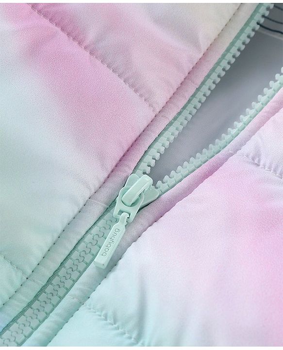 Babyhug Full Sleeves Padded Hooded Jacket with Bunny Patch Work Detailing - Multicolour