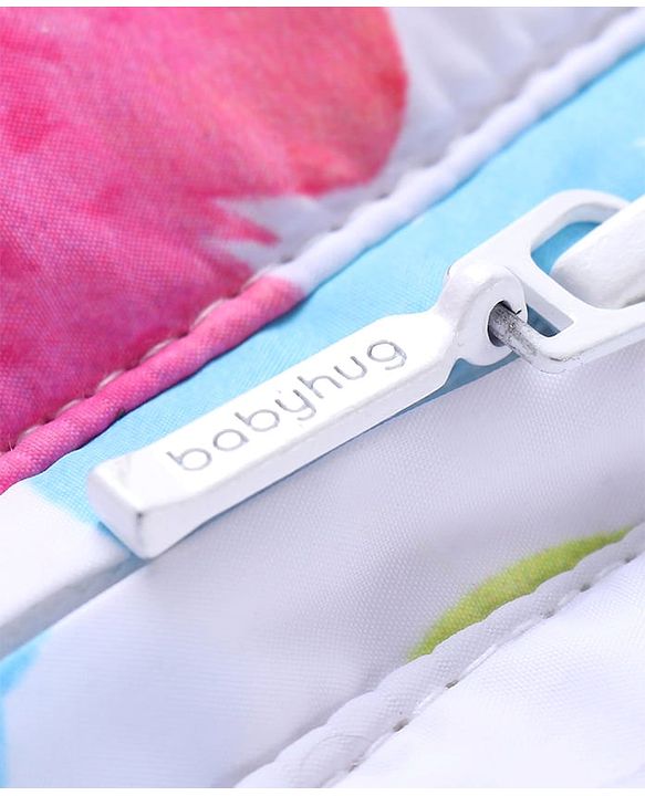 Babyhug Full Sleeves Hoodie with Butterfly Print - White & Pink