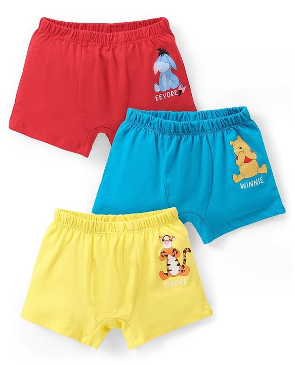 Babyhug Disney Single Jersey Briefs With Winnie the Pooh Graphics  Pack of 3 - Multicolour