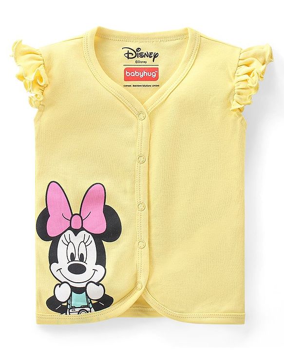 Babyhug Interlock Frill Sleeves Front Open Jhablas Minnie Mouse Print Pack of 3 - Multicolour