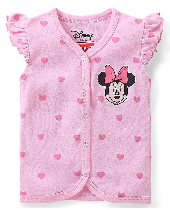 Babyhug Interlock Frill Sleeves Front Open Jhablas Minnie Mouse Print Pack of 3 - Multicolour