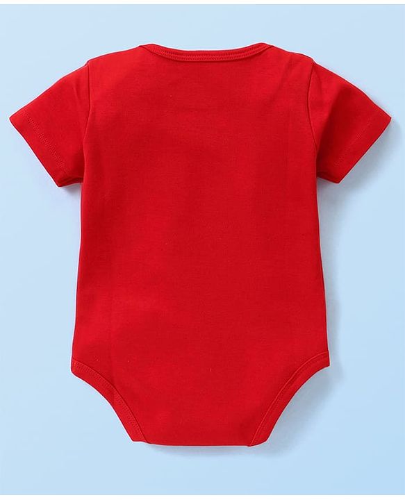 Babyhug Marvel Interlock Knit Half Sleeves Onesies With Spiderman Graphics Pack Of 2 - White & Red