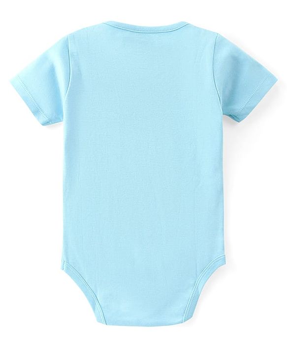 Babyhug Disney Cotton Knit Half Sleeves Onesies with Mickey Mouse Graphics Pack of 3 - Multicolour