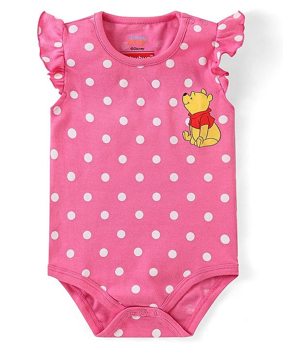 Babyhug Disney Cotton Knit Frill Sleeves Onesies with Winnie The Pooh Graphics Pack Of 3 - Multicolour