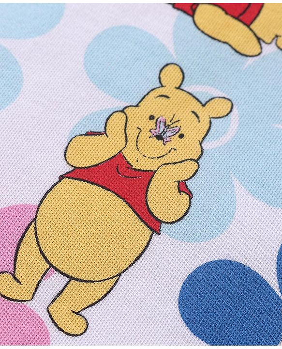 Babyhug Disney Cotton Knit Frill Sleeves Onesies with Winnie The Pooh Graphics Pack Of 3 - Multicolour