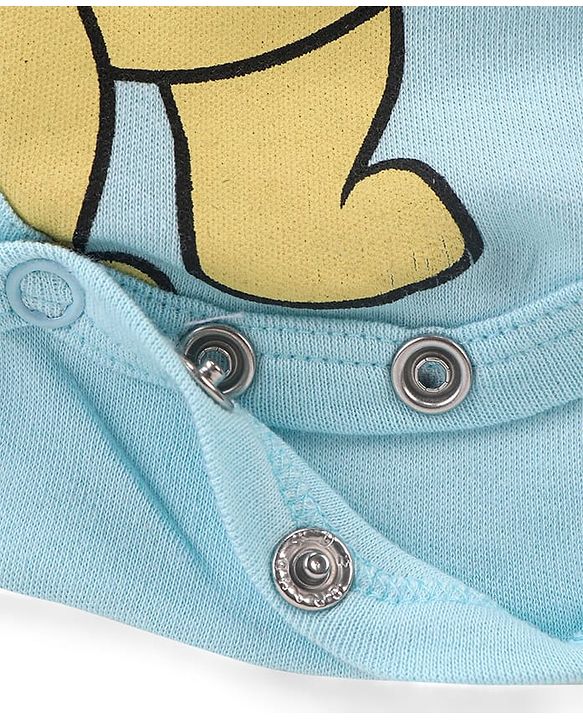 Babyhug Disney Cotton Knit Frill Sleeves Onesies with Winnie The Pooh Graphics Pack Of 3 - Multicolour