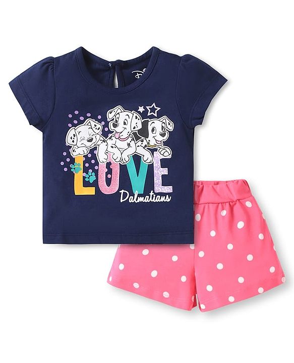 Babyhug Single Jersey Knit Half Sleeves Night Suit With Star & Text Print - Red & Grey main image 1