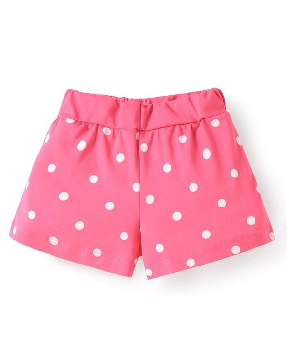 Babyhug Disney Single Jersey Knit Half Sleeves Shorts Night Suit with 101 Dalmatian Graphics - Navy Blue & Pink
