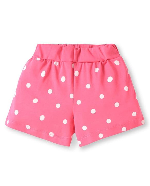 Babyhug Disney Single Jersey Knit Half Sleeves Shorts Night Suit with 101 Dalmatian Graphics - Navy Blue & Pink