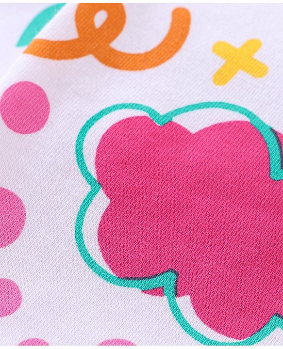 Babyhug Cotton Knit Full Length Leggings Floral & Heart Print Pack of 3  - Multicolour