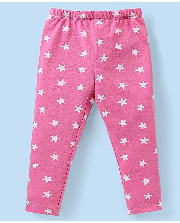 Babyhug Cotton Knit Full Length Leggings with Star &  Unicorn Print Pack of 3 - Multicolour