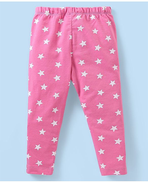 Babyhug Cotton Knit Full Length Leggings with Star &  Unicorn Print Pack of 3 - Multicolour