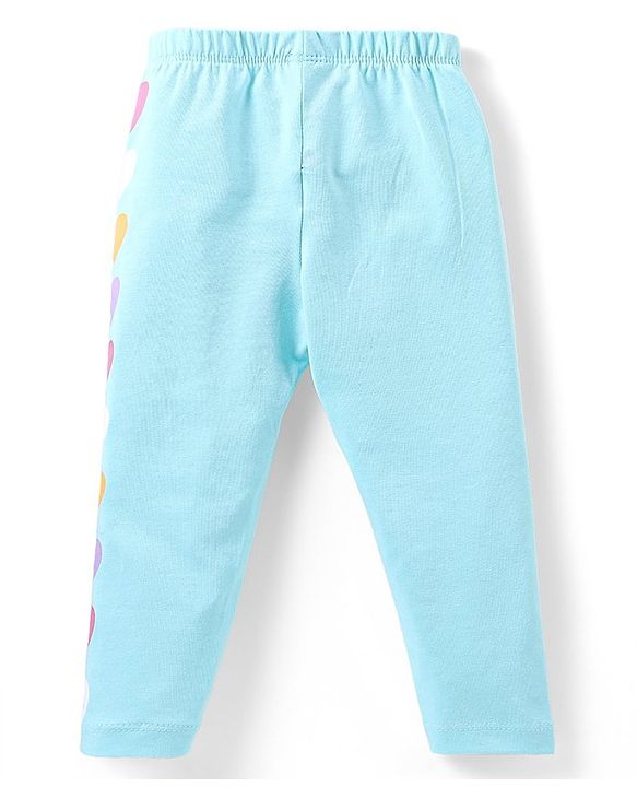 Babyhug Cotton Knit Full  Length Leggings Polka Dots &  Heart Print Pack of 3 - Multicolour