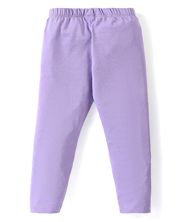 Babyhug Cotton Knit Full Length Leggings with Polka Dots & Unicorn Print Pack of 3 - Multicolour