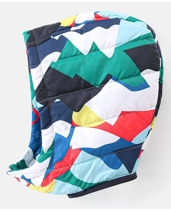 Babyhug Full Sleeves Jacket with Removable Hood &  Abstract Print - Multicolour