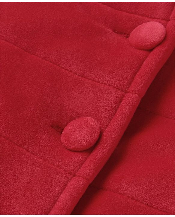 Babyhug Woven Full Sleeves Solid Padded Hooded Jacket - Red