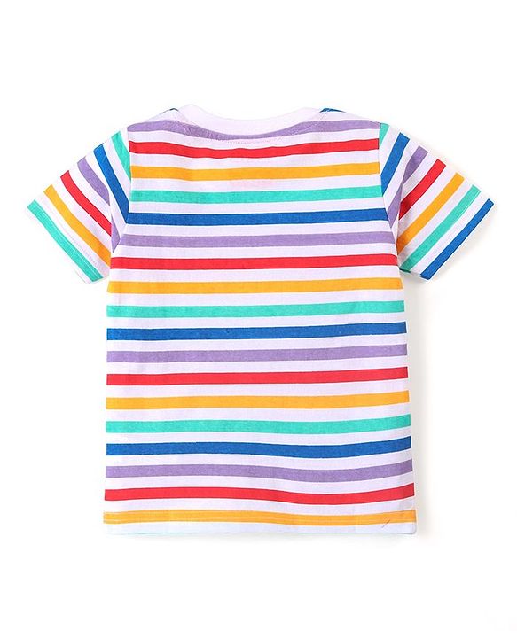 Babyhug Marvel Cotton Knit Half Sleeves T-Shirts  with Striped & Avengers Graphics Pack of 3 - Multicolour