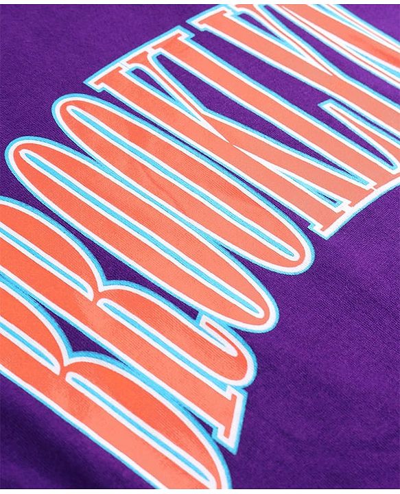 Pine Kids Cotton Knit Full Sleeve T-Shirt with Text Print  - Violet Indigo