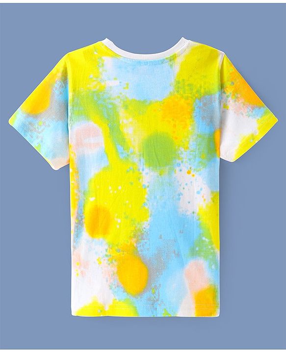 Pine Kids Cotton Knit Half Sleeves T-Shirts with Play And Win Print - White
