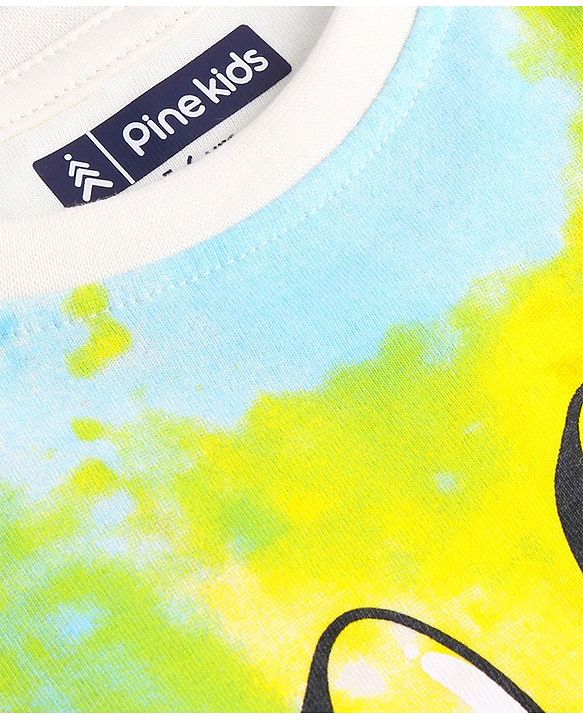 Pine Kids Cotton Knit Half Sleeves T-Shirts with Play And Win Print - White
