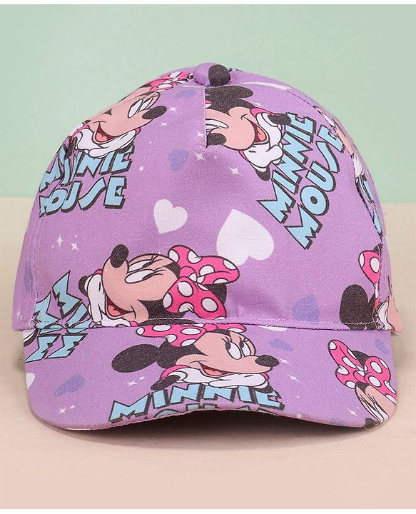 Babyhug Disney Summer Cap With Minnie Mouse Graphics - Purple