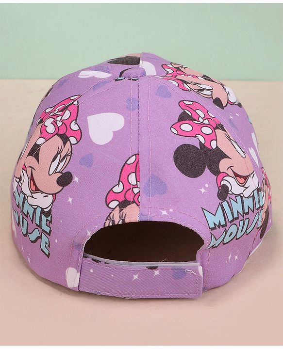 Babyhug Disney Summer Cap With Minnie Mouse Graphics - Purple