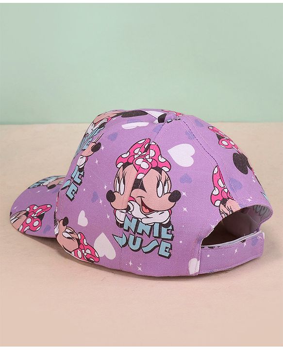 Babyhug Disney Summer Cap With Minnie Mouse Graphics - Purple