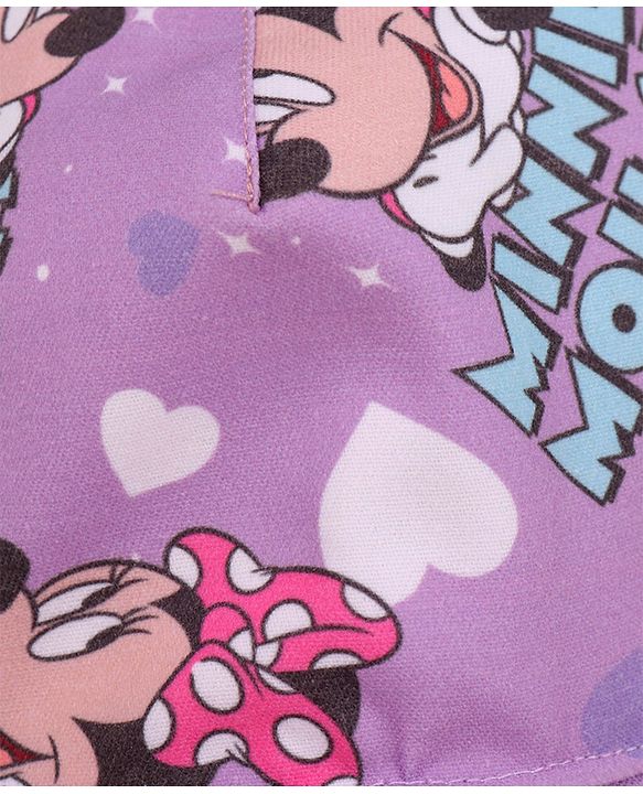 Babyhug Disney Summer Cap With Minnie Mouse Graphics - Purple