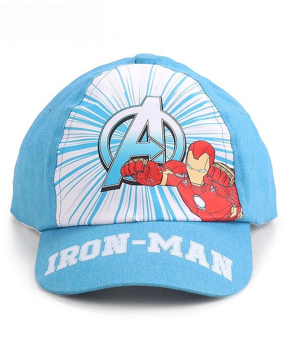 Babyhug Marvel  Summer Cap With Avengers Graphics - Blue
