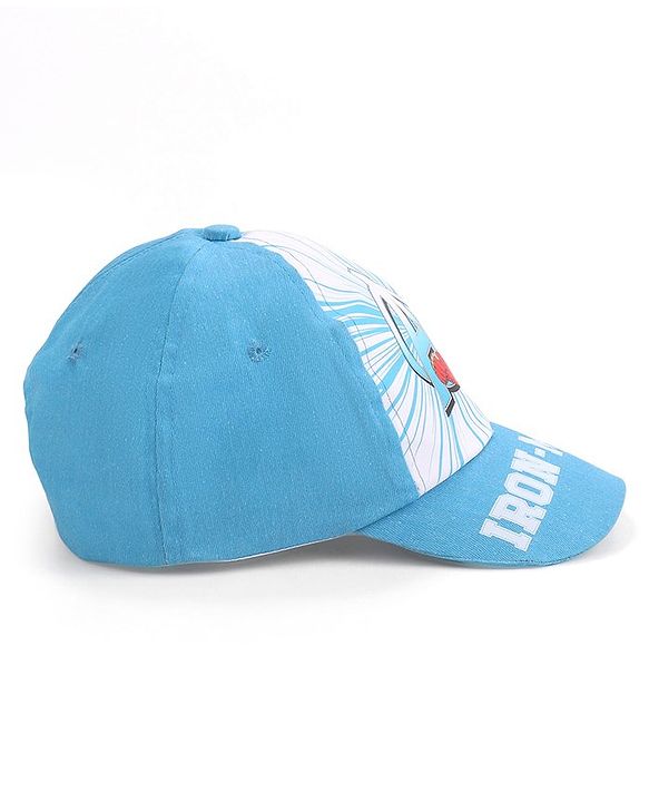 Babyhug Marvel  Summer Cap With Avengers Graphics - Blue