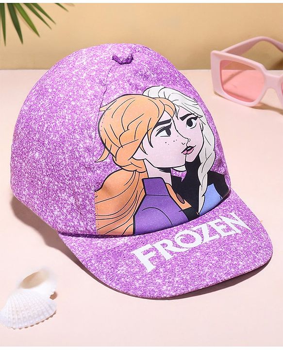 Babyhug Disney Summer Cap With Disney Princess Graphics - Purple