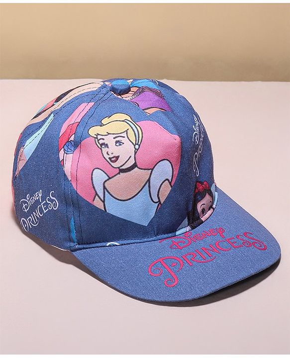 Babyhug Disney  Summer Cap With Disney PrincessPrint - Navy Blue