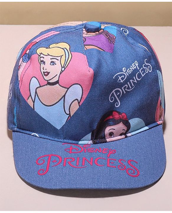 Babyhug Disney  Summer Cap With Disney PrincessPrint - Navy Blue