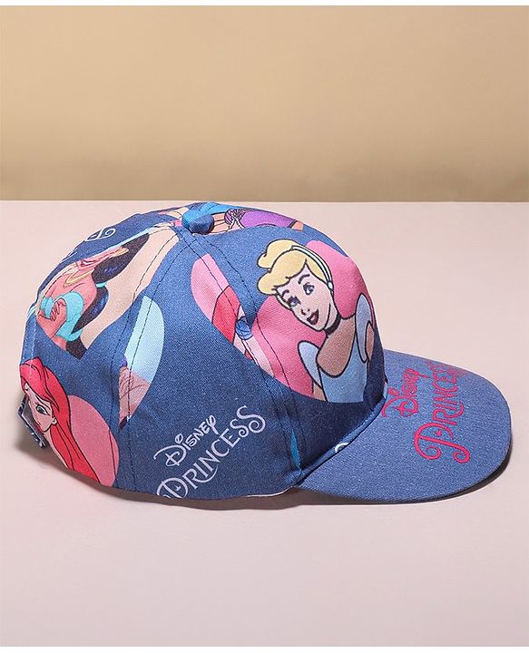 Babyhug Disney  Summer Cap With Disney PrincessPrint - Navy Blue
