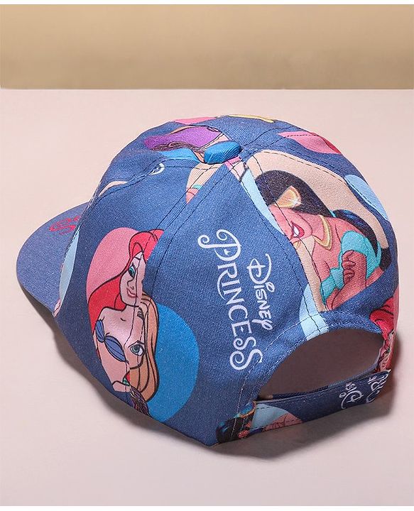 Babyhug Disney  Summer Cap With Disney PrincessPrint - Navy Blue
