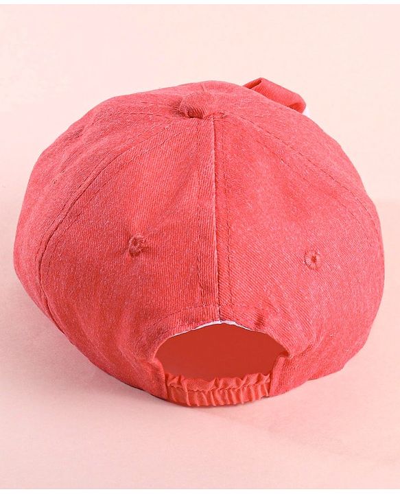 Babyhug Disney  Summer Cap With Minnie Mouse Graphics & Bow Applique - Red