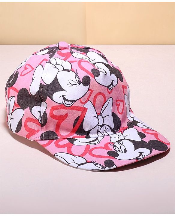 Babyhug Disney Summer Cap With Minnie Mouse Graphics - Pink