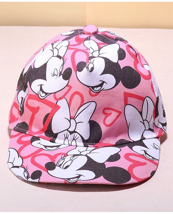 Babyhug Disney Summer Cap With Minnie Mouse Graphics - Pink